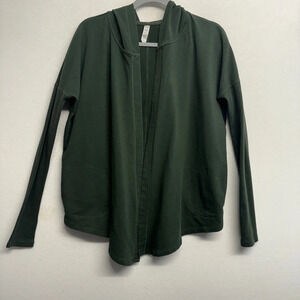 Under Armour open waterfall cardigan hooded XS forest green women’s thumb holes